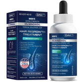 DAVV Minoxidil 5% bottle shows a fuller look for men's hair