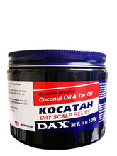 DAX Kocatah dry scalp jar close-up showing creamy texture for soothing moisture.