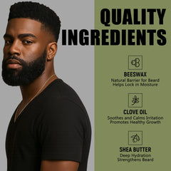 DayixCare beard balm ingredients highlight biotin and shea for smoother texture.