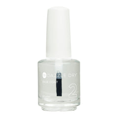Dazzle Dry Base Coat Step 2 bottle closeup shows fast-drying base for efficient manicures.