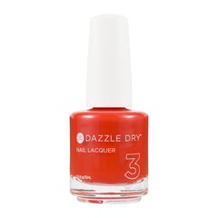 Dazzle Dry Nail Lacquer Step 3 Red Hot Chili bottle shows quick-dry color for busy mornings.