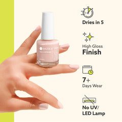 Dazzle Dry Remove pump dispenser shows compact packaging ideal for on-the-go nails