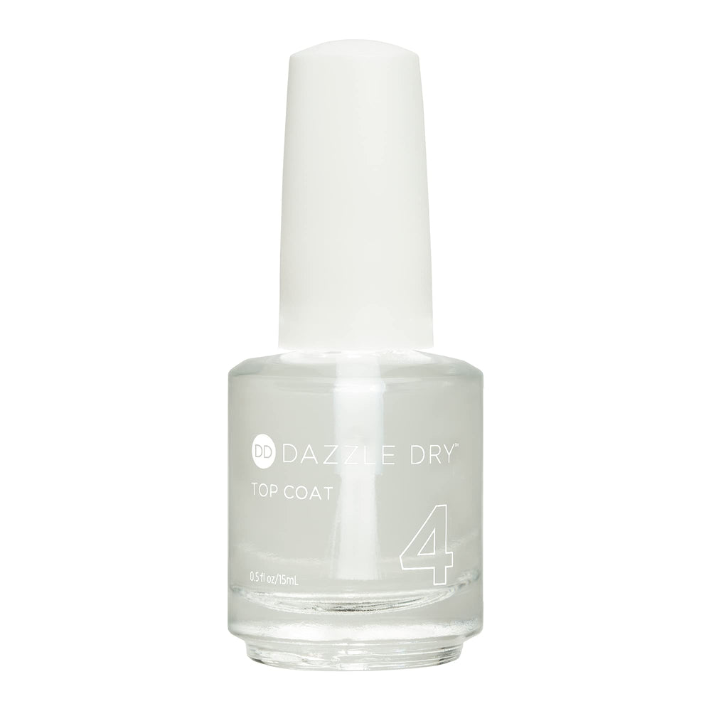Dazzle Dry Top Coat Step 4 bottle shows quick-dry finish for nails.