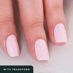 Dazzle Dry Transform Ridge Filler nails after image showing smooth, even finish.