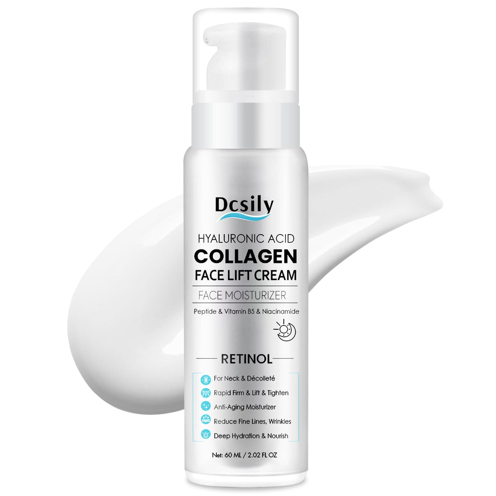 Dcsily Tighten Neck Cream bottle closeup showing firming formula.