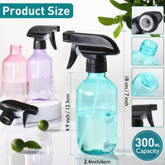 D Dymoece clear 10oz bottle shows liquid level for easy monitoring.
