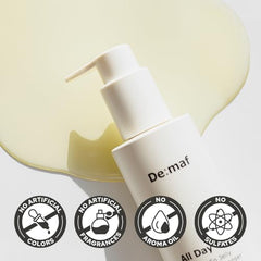 De:maf All Day Glow jelly cleanser delivers a hydrating finish with no greasy residue