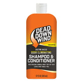 Dead Down Wind shampoo bottle front showing orange design for odor control.