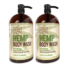 Dead Sea Collection hemp body wash two bottles for long-lasting hydration
