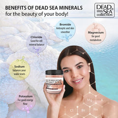 Dead Sea Collection packaging highlights recyclable jars and cruelty-free promise.