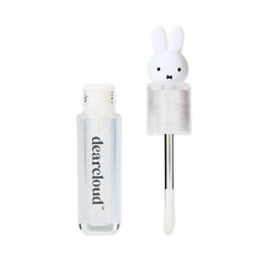Dearcloud Miffy Lip Serum Jelly swatch shows shimmering tint on skin