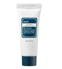 DearKlairs Rich Moist Soothing Cream travel-size packaging for on-the-go hydration.