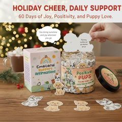 DEARMINE Positive Christmas Pups Jar daily affirmation cards inspire morning motivation and focus