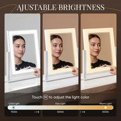 DECADENCE Makeup Mirror smart touch control panel for easy lighting adjustments