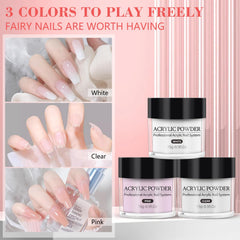Deciniee Acrylic Powder White for clean, crisp finishes
