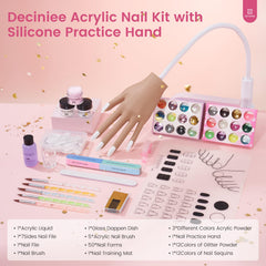 Deciniee acrylic powder set top view highlights color options for extensions