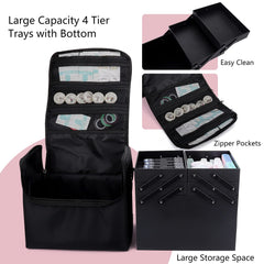 Deciniee makeup train case waterproof microfiber material protects contents