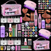 Deciniee nail kit contents spread for versatile beginner nail art ideas