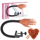 Deciniee practice hand for acrylic nails shows flexible movement for realistic training sessions