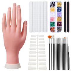 Deciniee practice hand flexible poseable for realistic acrylic nail practice sessions.