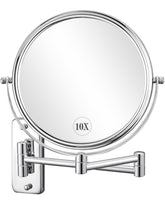 DECLUTTR magnifying mirror extended-arm view for precise grooming at the bathroom sink.