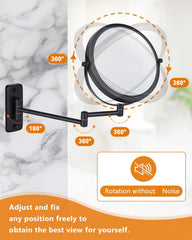DECLUTTR 360-degree swivel enables flexible angle for shaving or makeup.