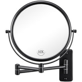 DECLUTTR wall-mounted 8-inch mirror front view for wide makeup prep.