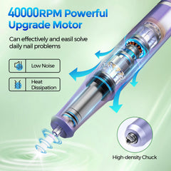 DEDNMSCA Nail Drill 40000RPM motor speeds up prep for gel polish removal