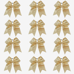 DEEKA glitter cheer bow 7 inch gold ensemble adds on-stage sparkle