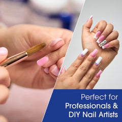 DeEnti Nomma Plus non-yellowing formula closeup preserves true nail color.