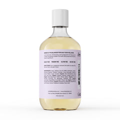 Deep Steep Bubble Bath Lavender Vanilla label detail highlights gentle, sulfate-free ingredients.