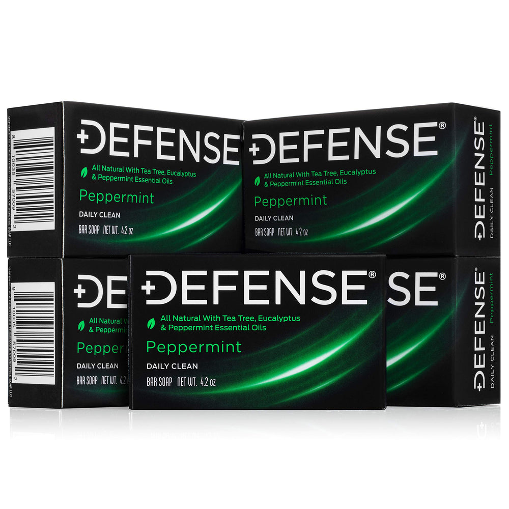 Defense Soap peppermint bar lather cleanses after workouts