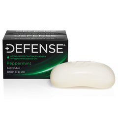 Defense Soap peppermint bar soap 2pk front view for daily cleansing with natural oils