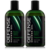 Defense Soap Peppermint Tea Tree Body Wash bottle shows natural, athlete-friendly cleansing