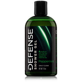 Defense Soap Peppermint Tea Tree Body Wash pour with refreshing cleanse in view