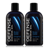 Defense Soap Tea Tree Body Wash bottle pour shows rich lather for post-workout cleansing.