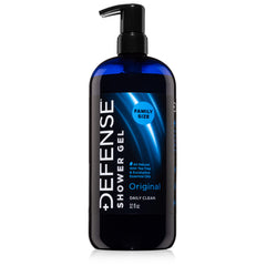 Defense Soap Tea Tree Body Wash bottle pump showcases convenient family-size clean after workouts.