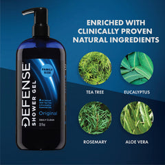 Defense Soap Tea Tree Body Wash lather foams for refreshing post-workout cleanse.