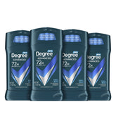 Degree Men Cool Rush pack shot highlighting four-pack antiperspirant sticks for active days