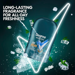 Degree Men Travel Deodorant Cool Rush arctic scent — crisp, refreshing feel during daily activities.