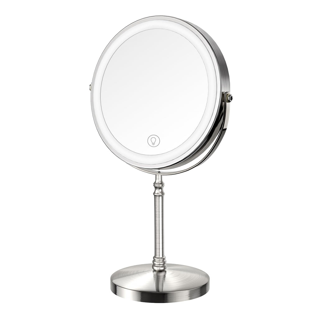 DEIOVWXS 8-inch lighted makeup mirror for precise makeup application with wide view