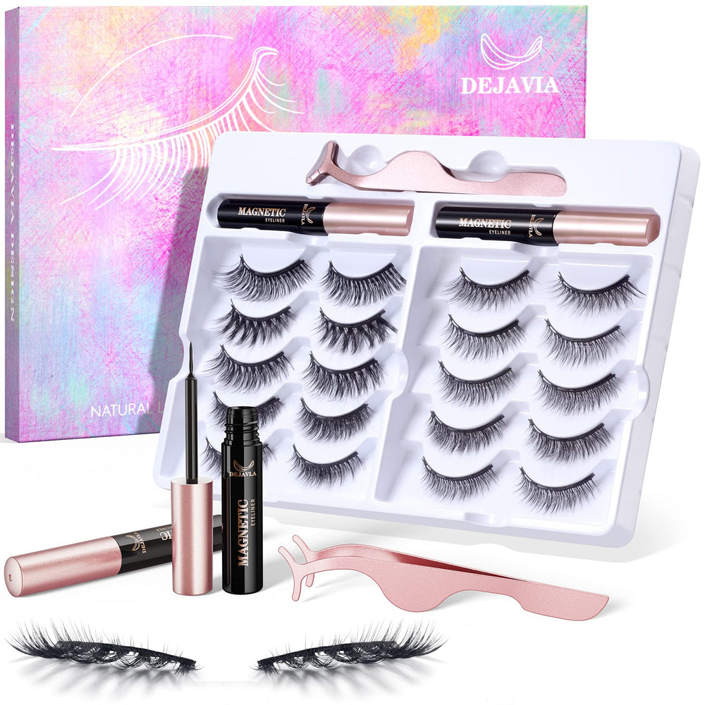 DEJAVIA magnetic lashes 10-pairs package for versatile looks and easy switching