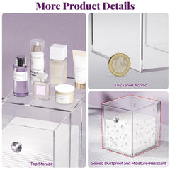 Delamu Dustproof Clear Storage top highlights top surface for handy small items.