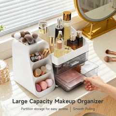 Delamu Makeup Organizer Countertop requires no assembly for instant use