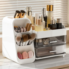 Delamu Makeup Organizer Countertop top compartment for quick cosmetics access