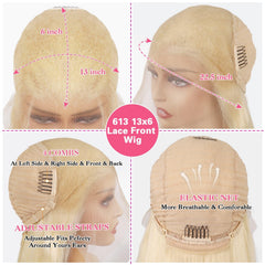 Deloni 613 HD lace-front wig straight-hair for versatile styling.