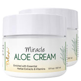 DELÚVIA Miracle Aloe Cream on the face delivering deep hydration.