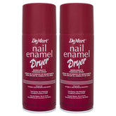 Demert Nail Enamel Dryer Spray can close-up, highlighting fast-drying manicure results.