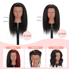 Demides cosmetology head hair styling kit demonstrates versatile practice on real hair