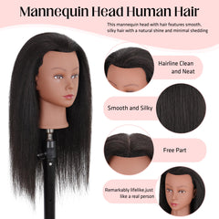 Demides mannequin head clamp stand setup showing secure mounting for training